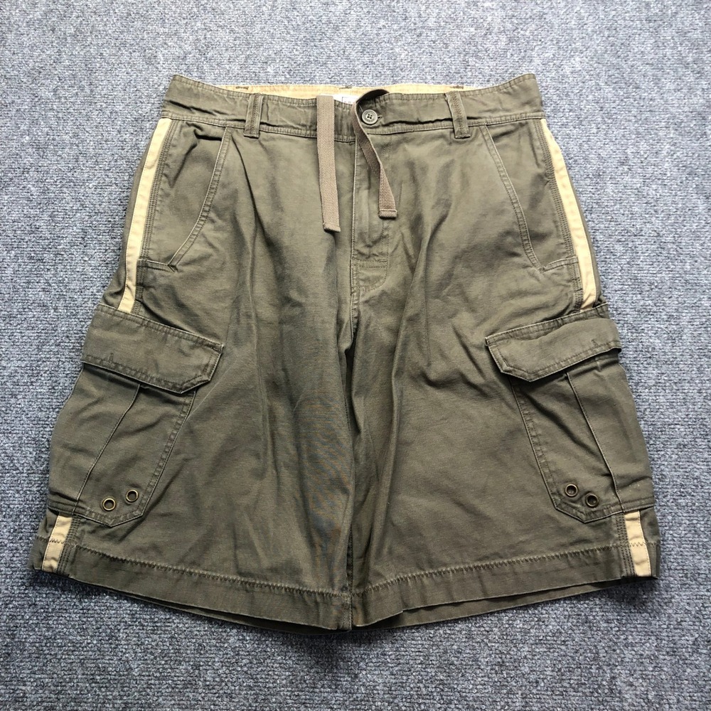 Arizona Jean Company Mens 34 Cargo Shorts Olive Green Cotton Twill Utility